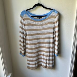 Jones New York breathable crochet sweater tunic L